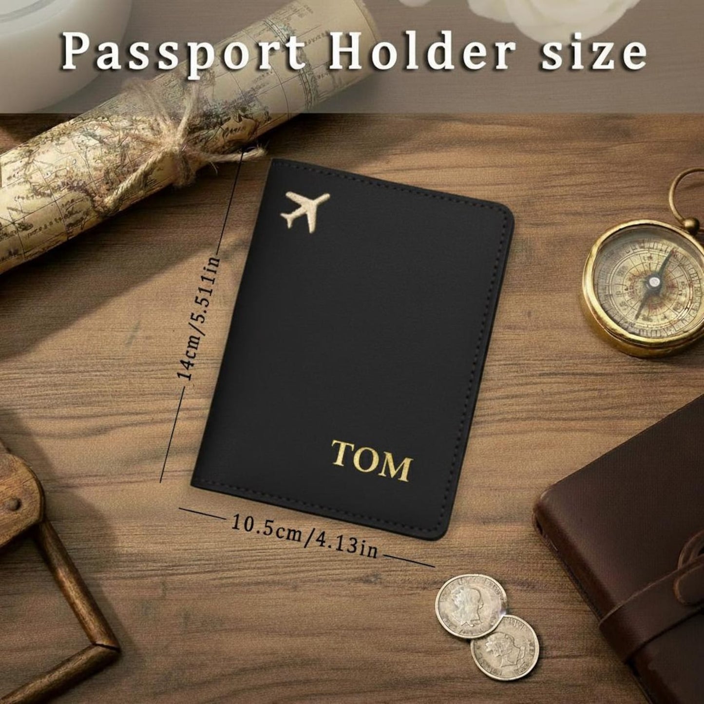 Luggage Tag, Travel Accessory, Custom Vegan Leather Suitcase Tag, Bridesmaid Gift, Wedding Favor