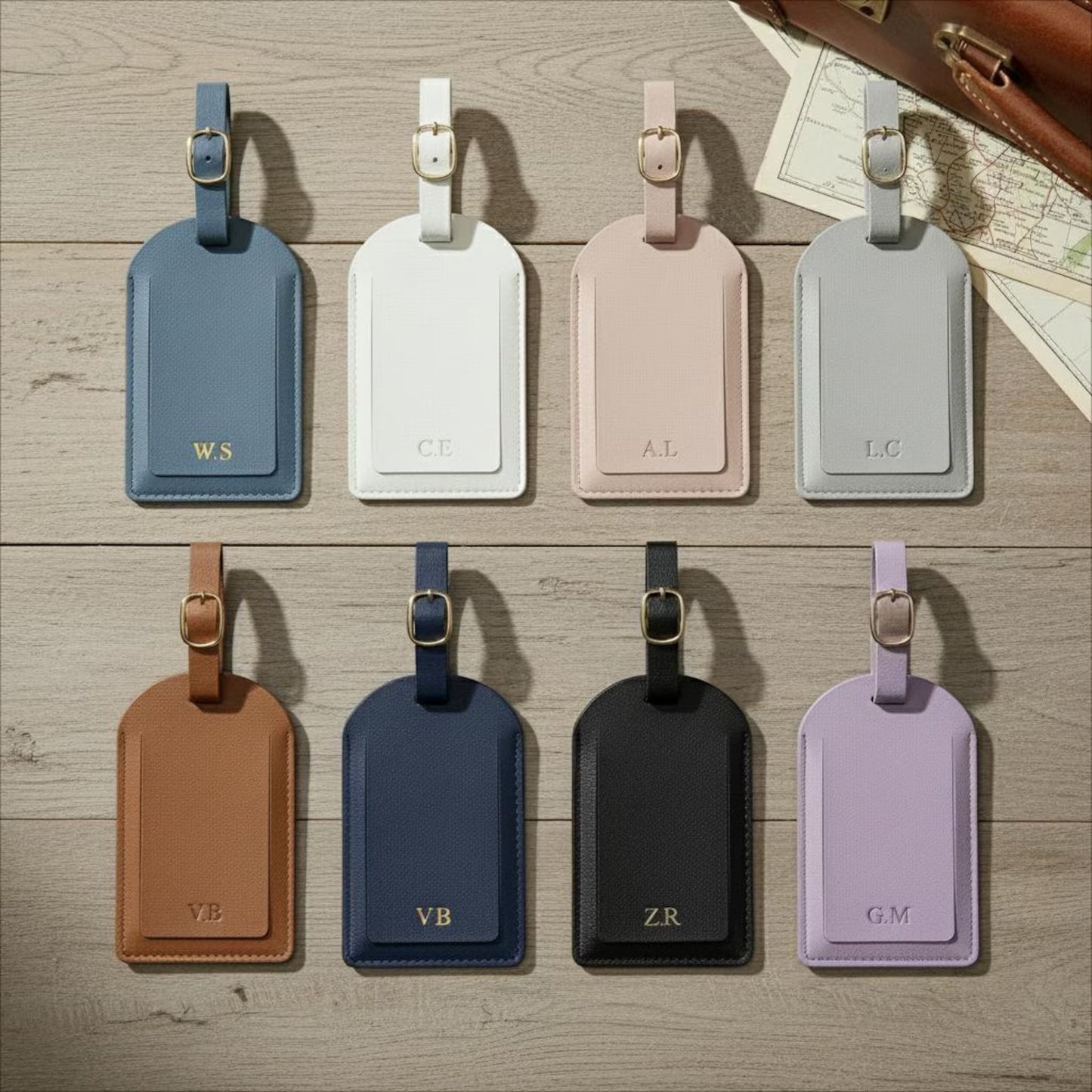 Luggage Tag, Travel Accessory, Custom Vegan Leather Suitcase Tag, Bridesmaid Gift, Wedding Favor