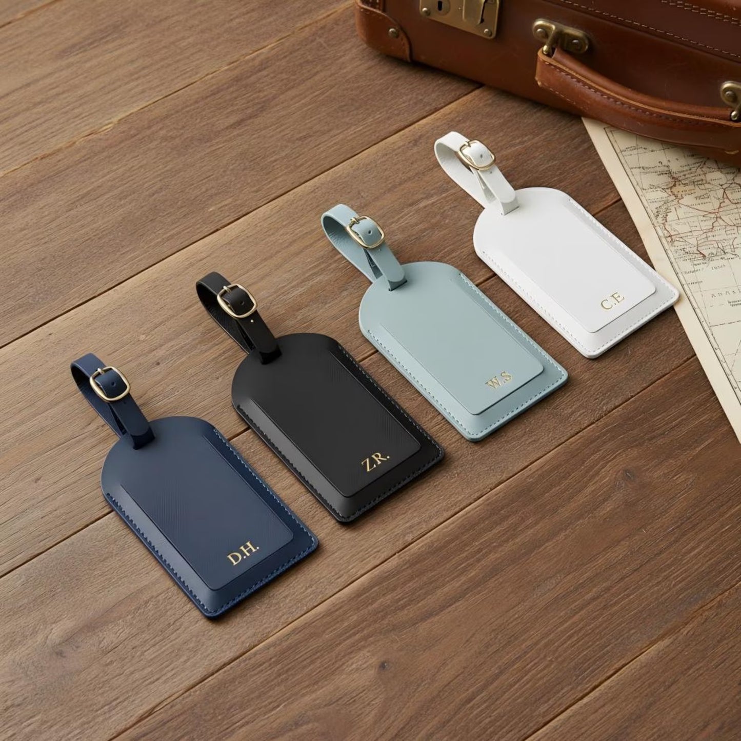 Luggage Tag, Travel Accessory, Custom Vegan Leather Suitcase Tag, Bridesmaid Gift, Wedding Favor